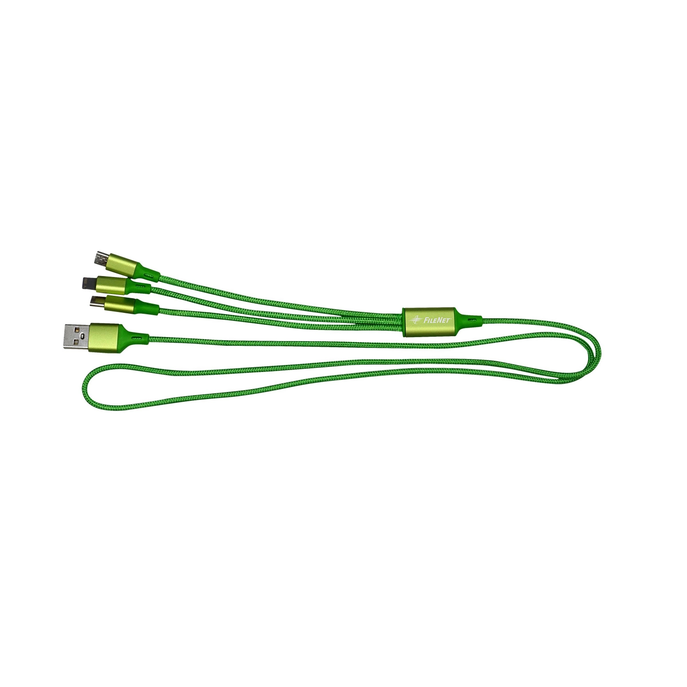 3' METALLIC 3-IN-1 CABLE WITH TYPE C US 2
