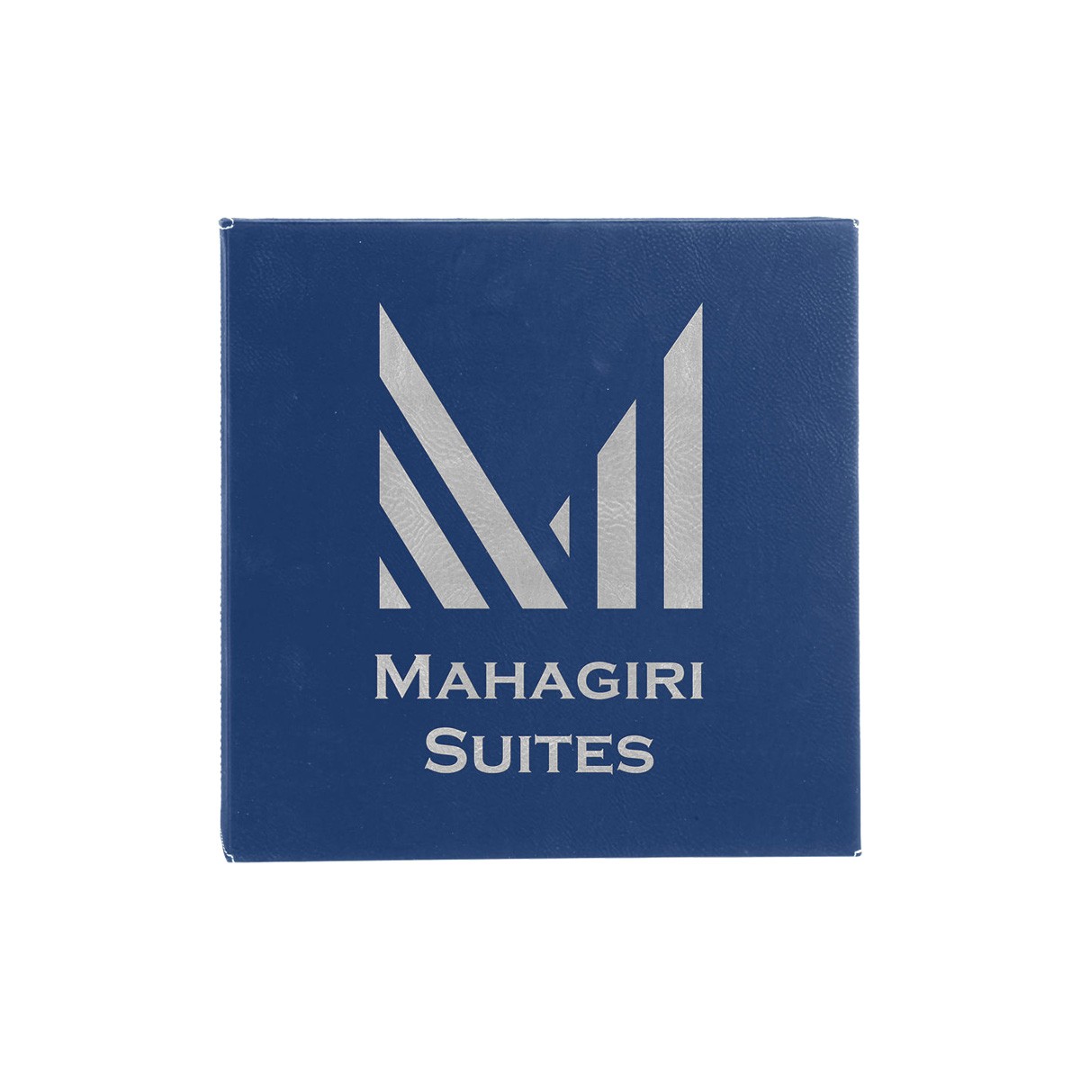 14" x 14" Blue/Silver Leatherette Wall Decor