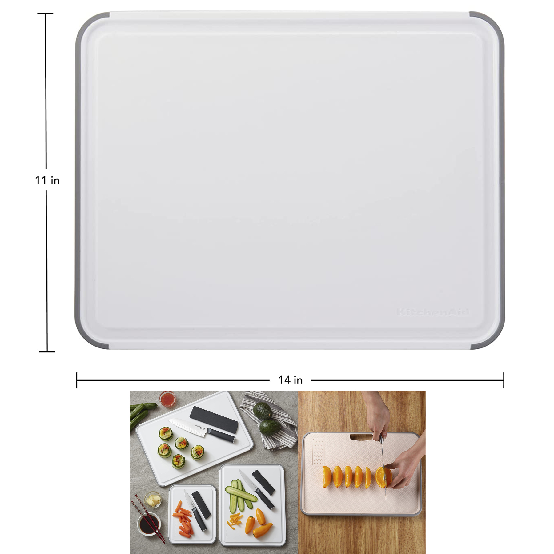 Classic Plastic Cutting Board with Perimeter Trench 2