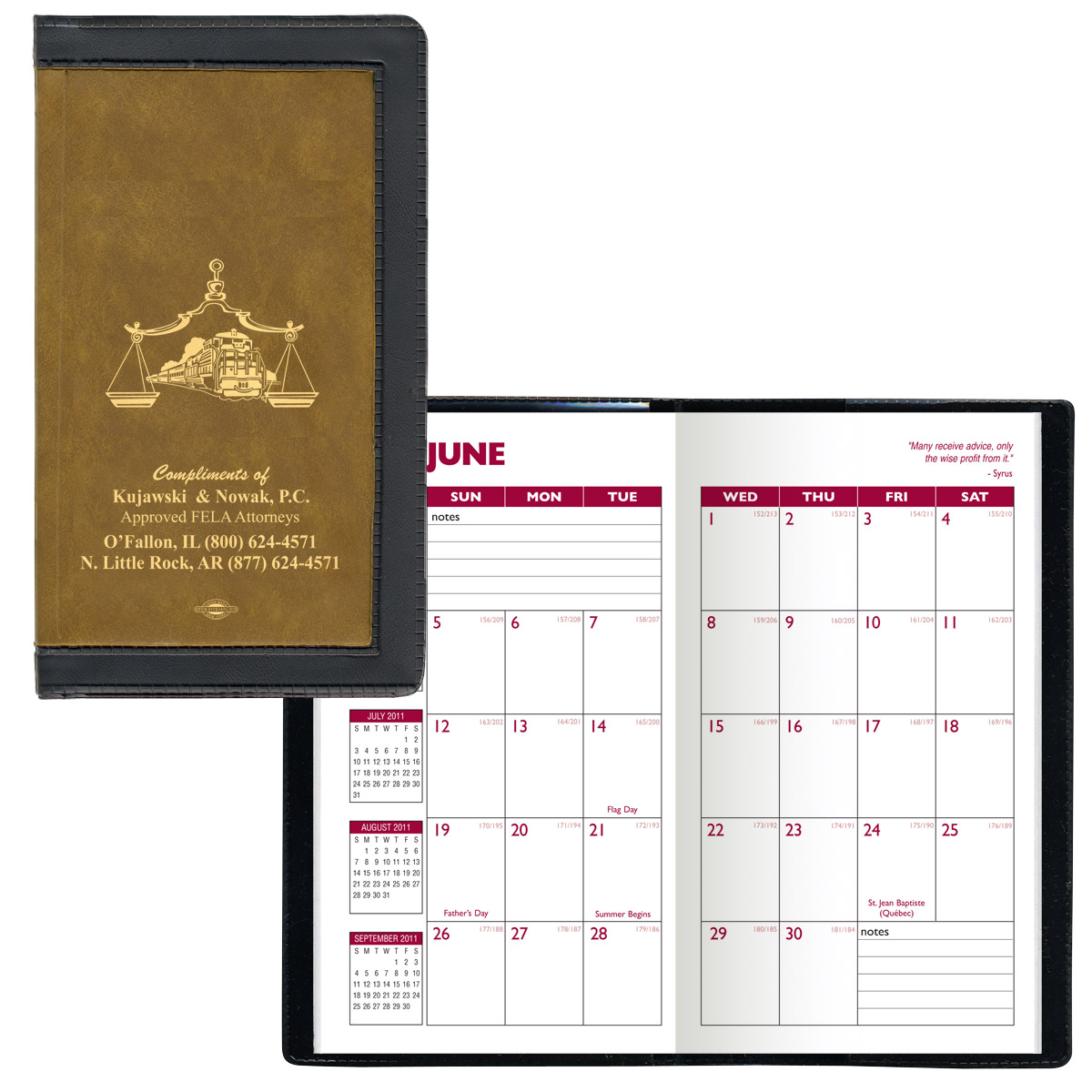 2 Tone Vinyl Cover Academic Planner w/ 2 Color Insert 1