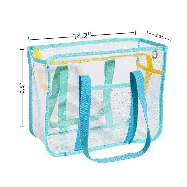 Clear PVC Zipper Beach Tote Bag - Large Capacity 5