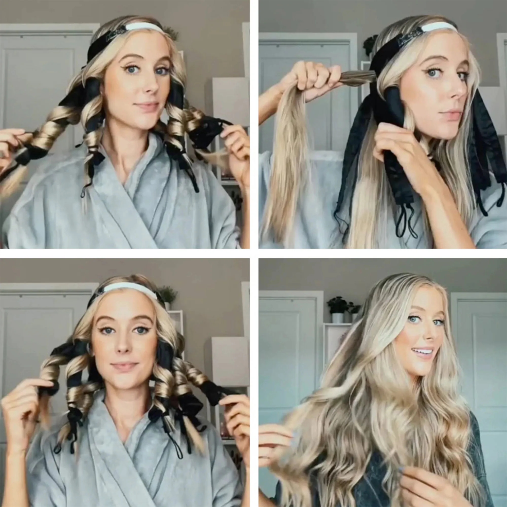 Soft Flannel Octopus Heatless Curler Headband 5