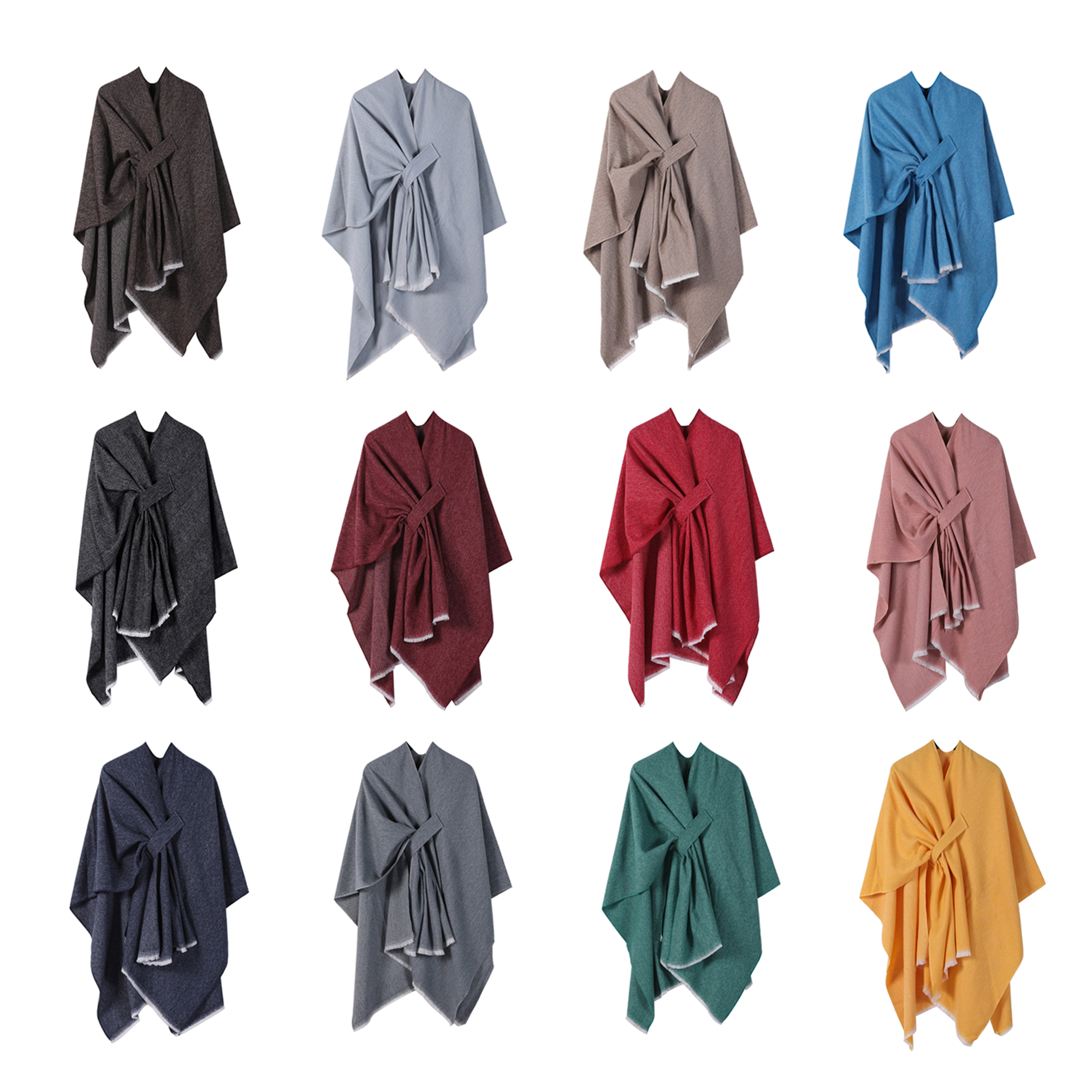 Solid Color Shawl Knitted Scarf 2