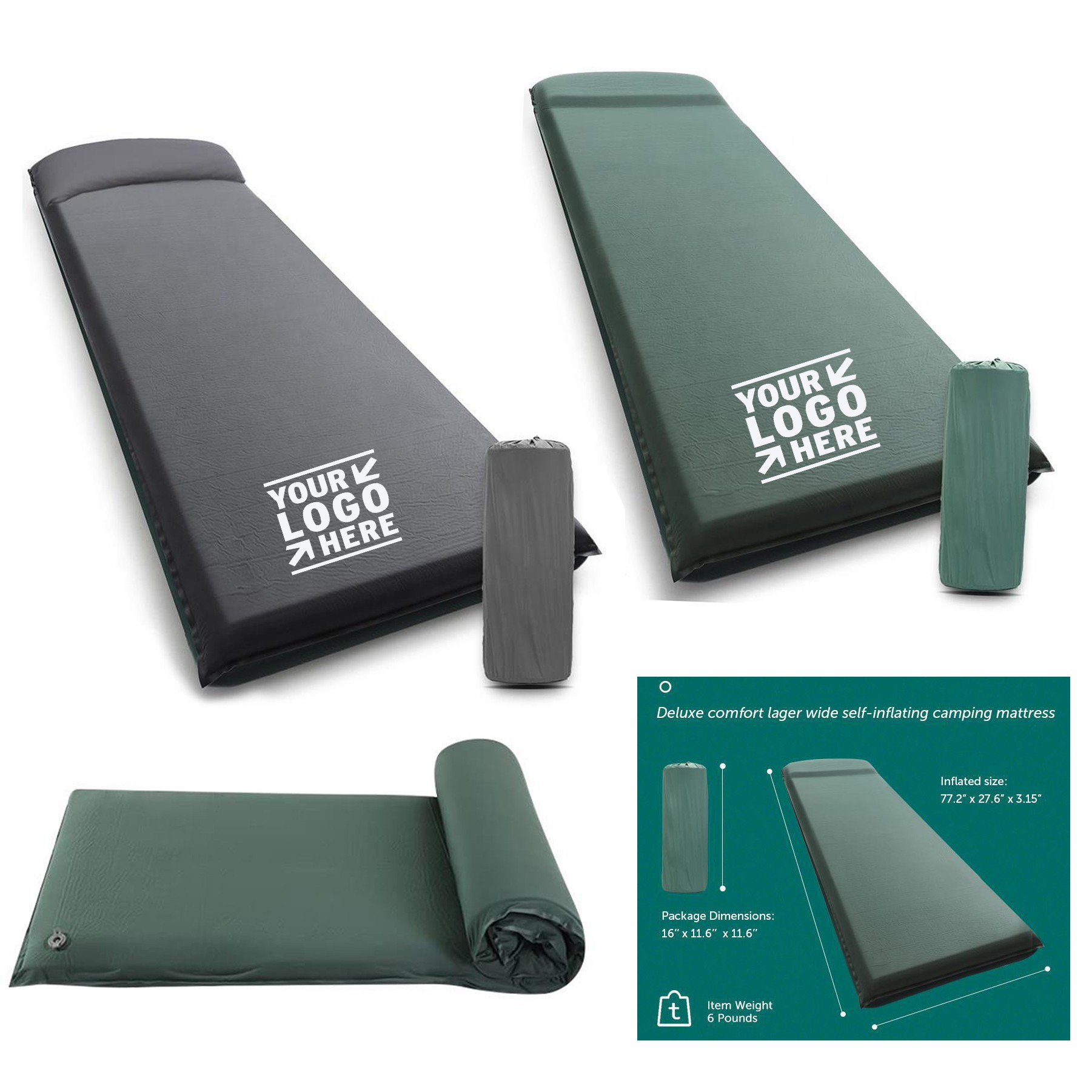 UltraThick Memory Foam Lightweight Portable Camping Air Mattress Self Inflating Sleeping Pad 2