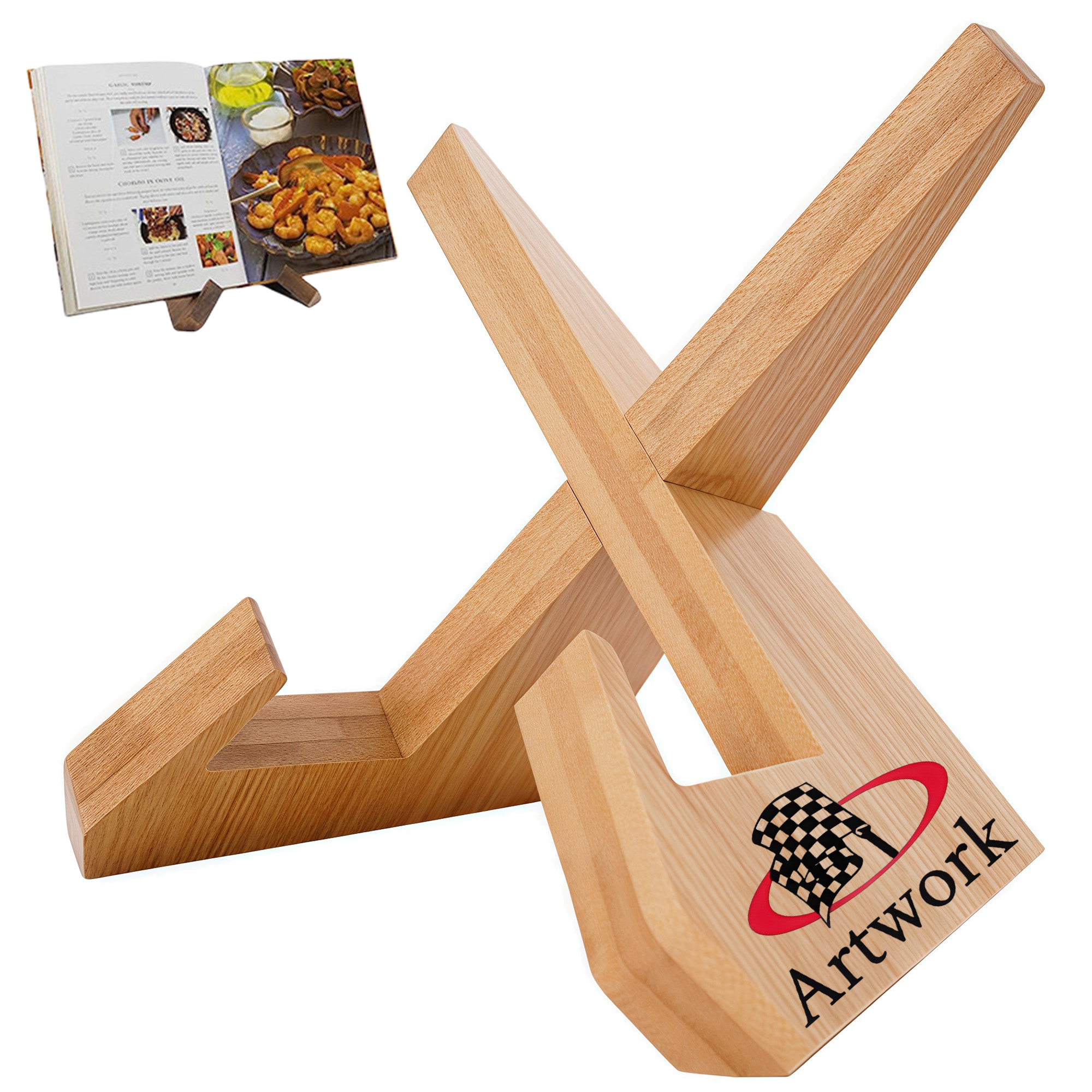 Wooden Cookbook Stand Holder 4