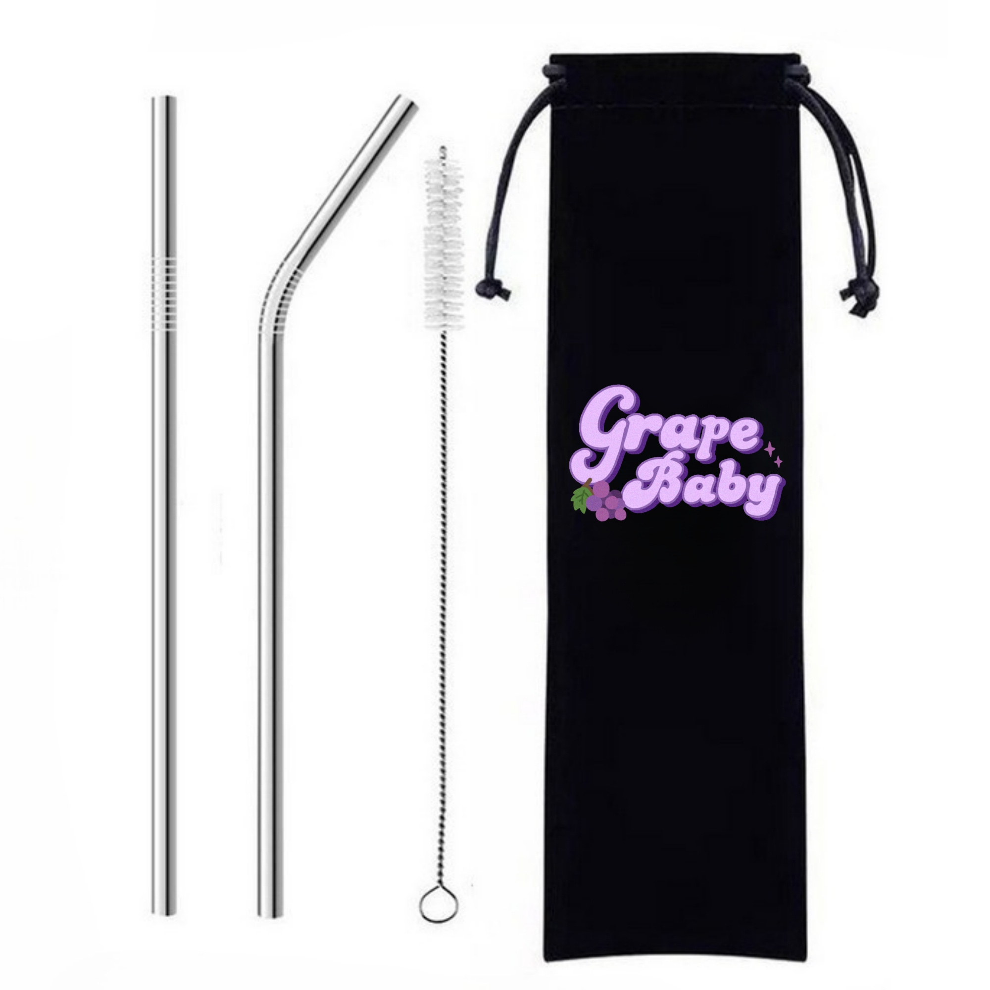Drinking Straw Set With Flannel Bag 2