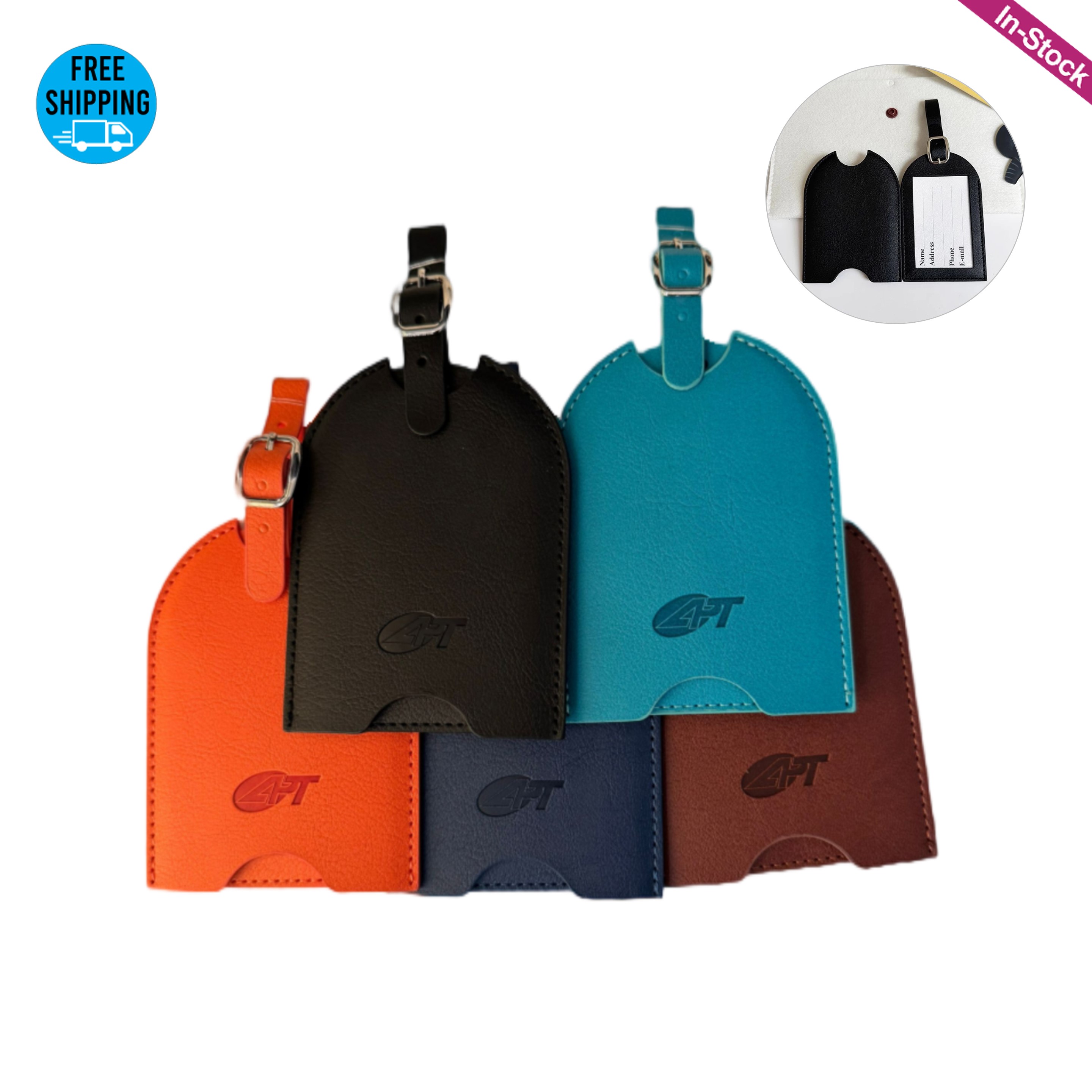 Premium Letherette Luggage Tags with Privacy Cover 7
