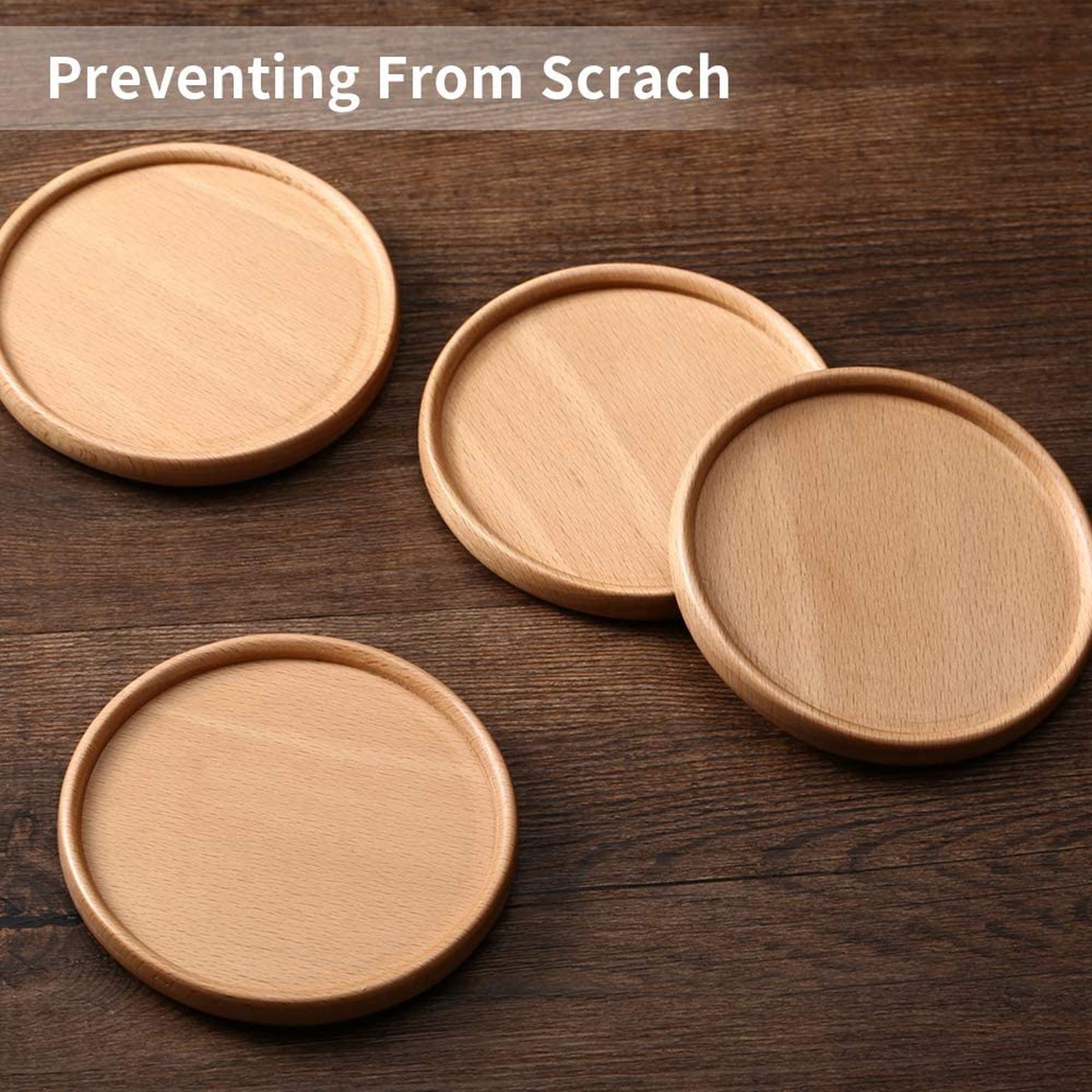 Natural Beech Wood Coaster 11
