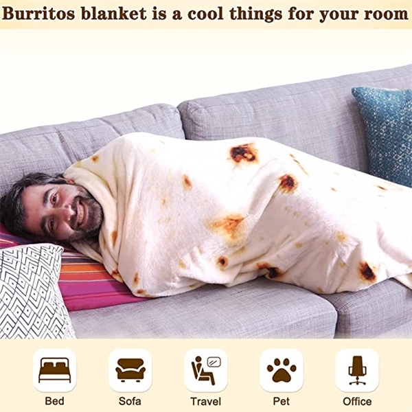 Flannel Burritos Tortilla Throw Blanket 6