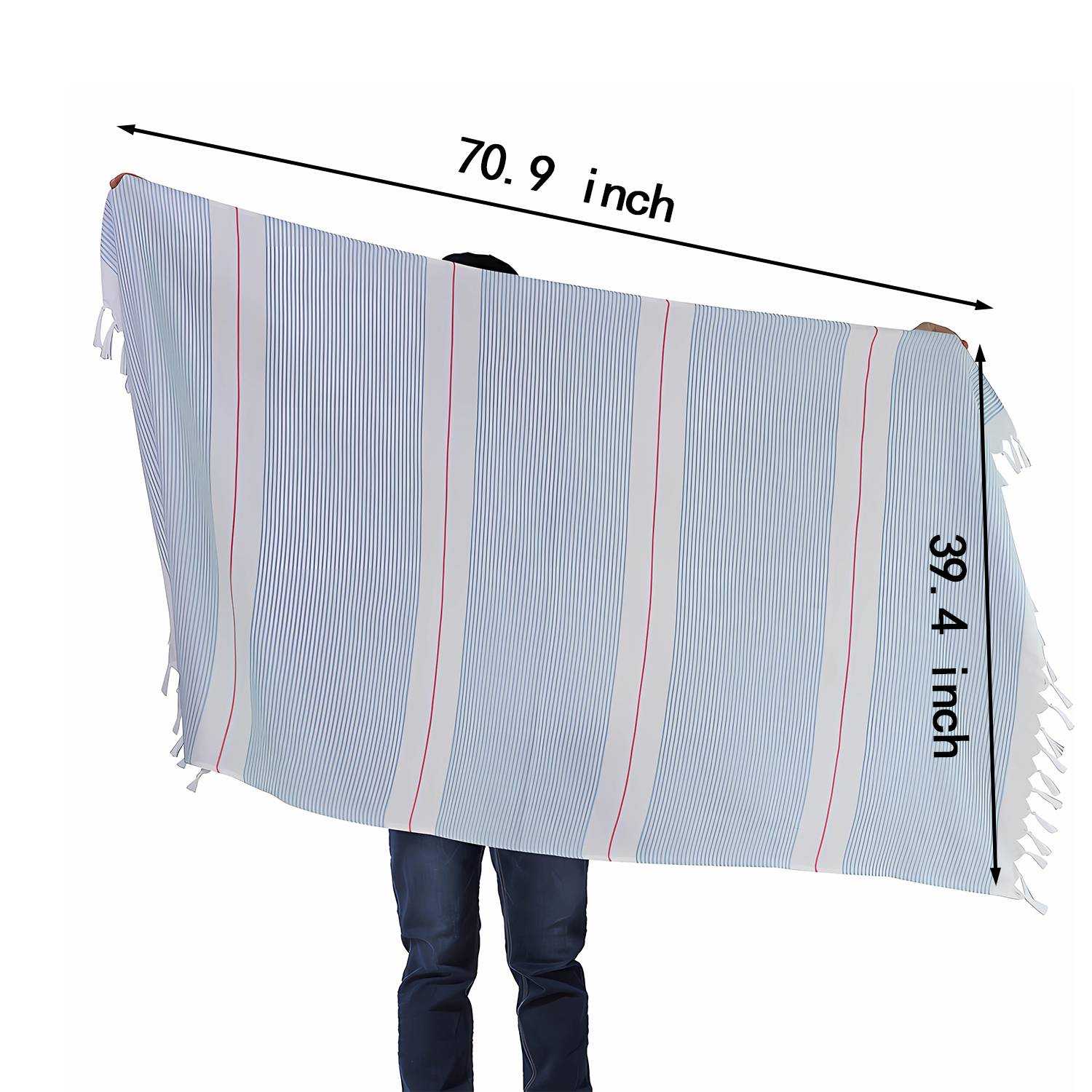 Turkish Tassel Striped Beach Towel 2