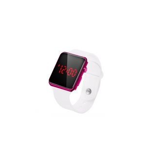 Sports Watch With White Band Digital Display Adjustable Design 2