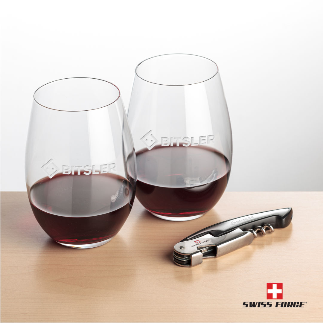 Swiss Force® Opener & Laurent Stemless Wine