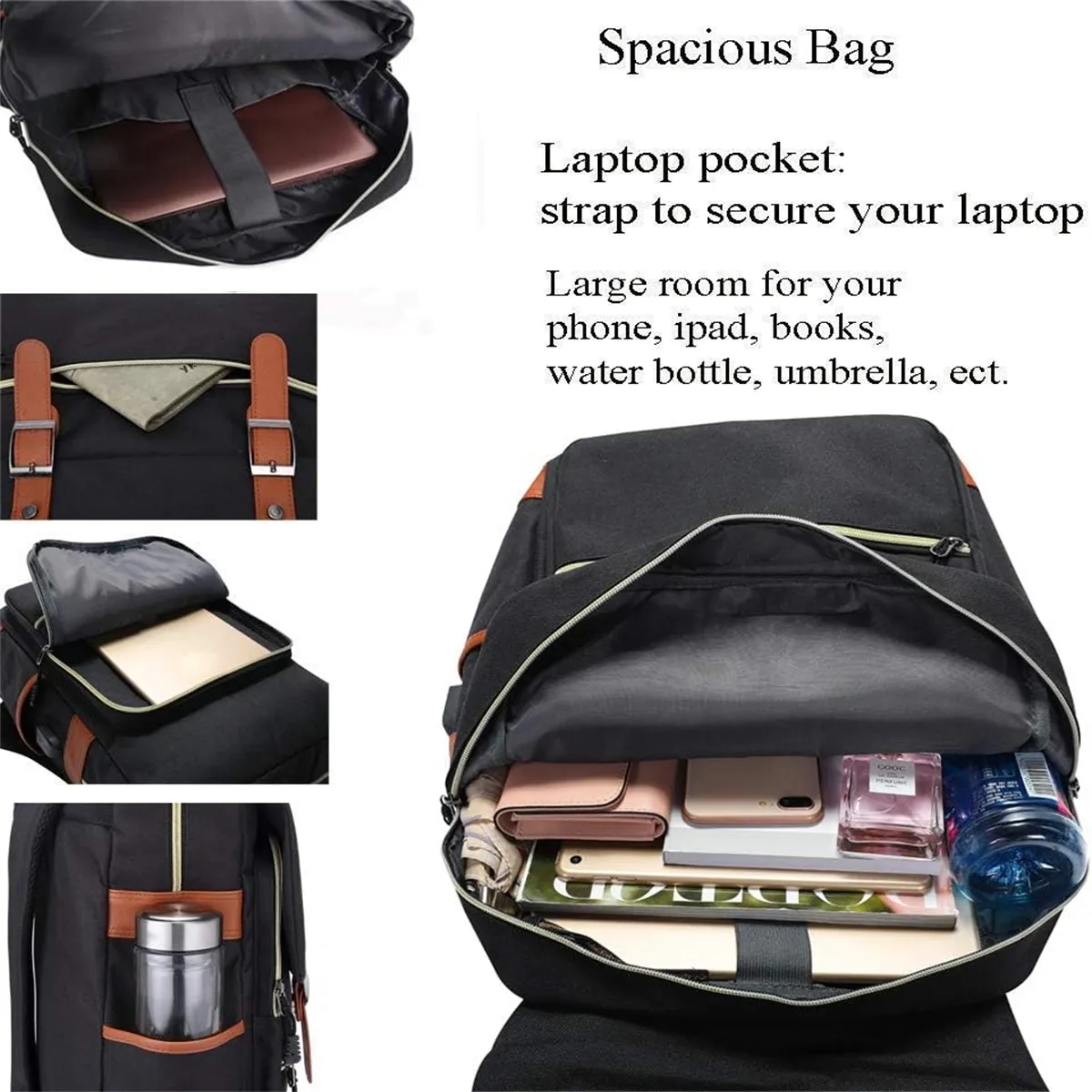 Vintage Laptop Backpack College School Bag Bookbags 6