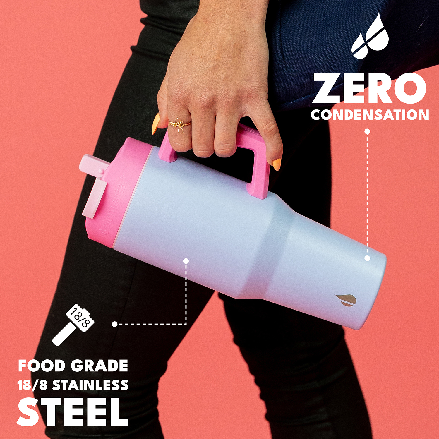 Elemental® Commuter 32oz Stainless Steel Tumbler with Handle and Dual-Function Lid 2