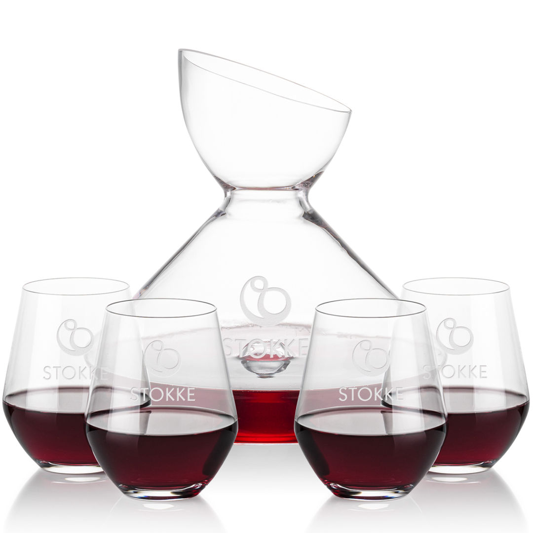 Woodbury Carafe & Reina Stemless Wine