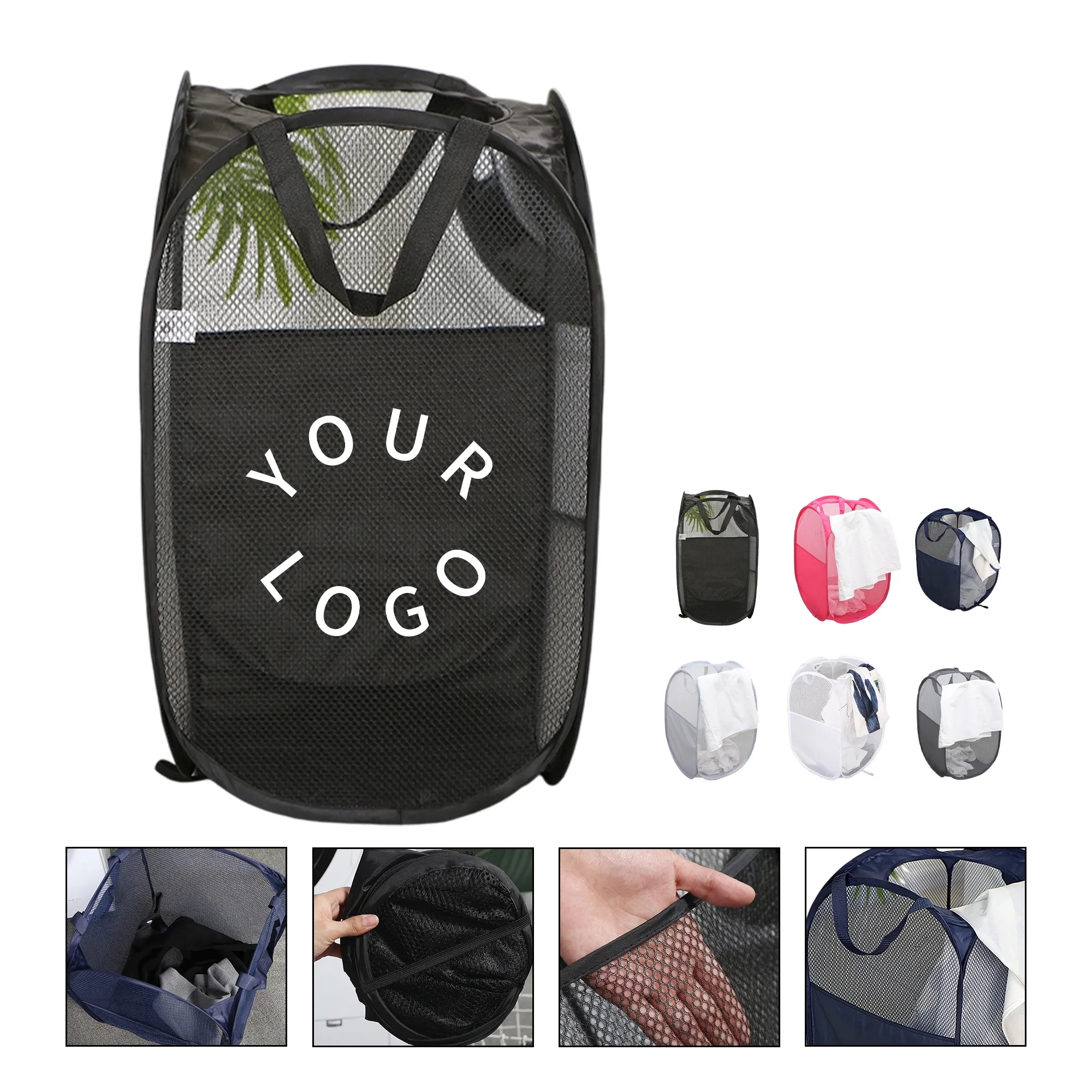 Mesh Laundry Hamper with Handles 7