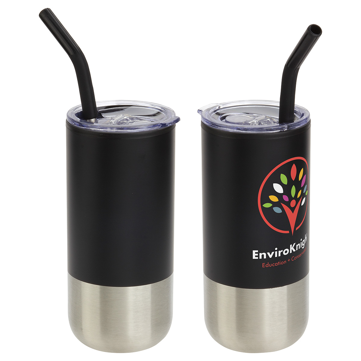 Oxford 16 oz Stainless Steel/Polypropylene Tumbler with Straw 6