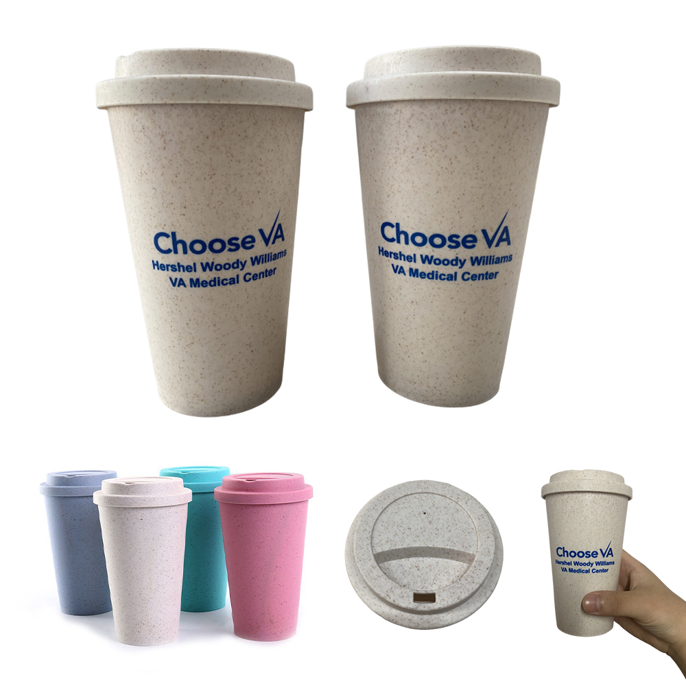 16oz. Wheat Straw Fiber Tumbler W/Lid 4