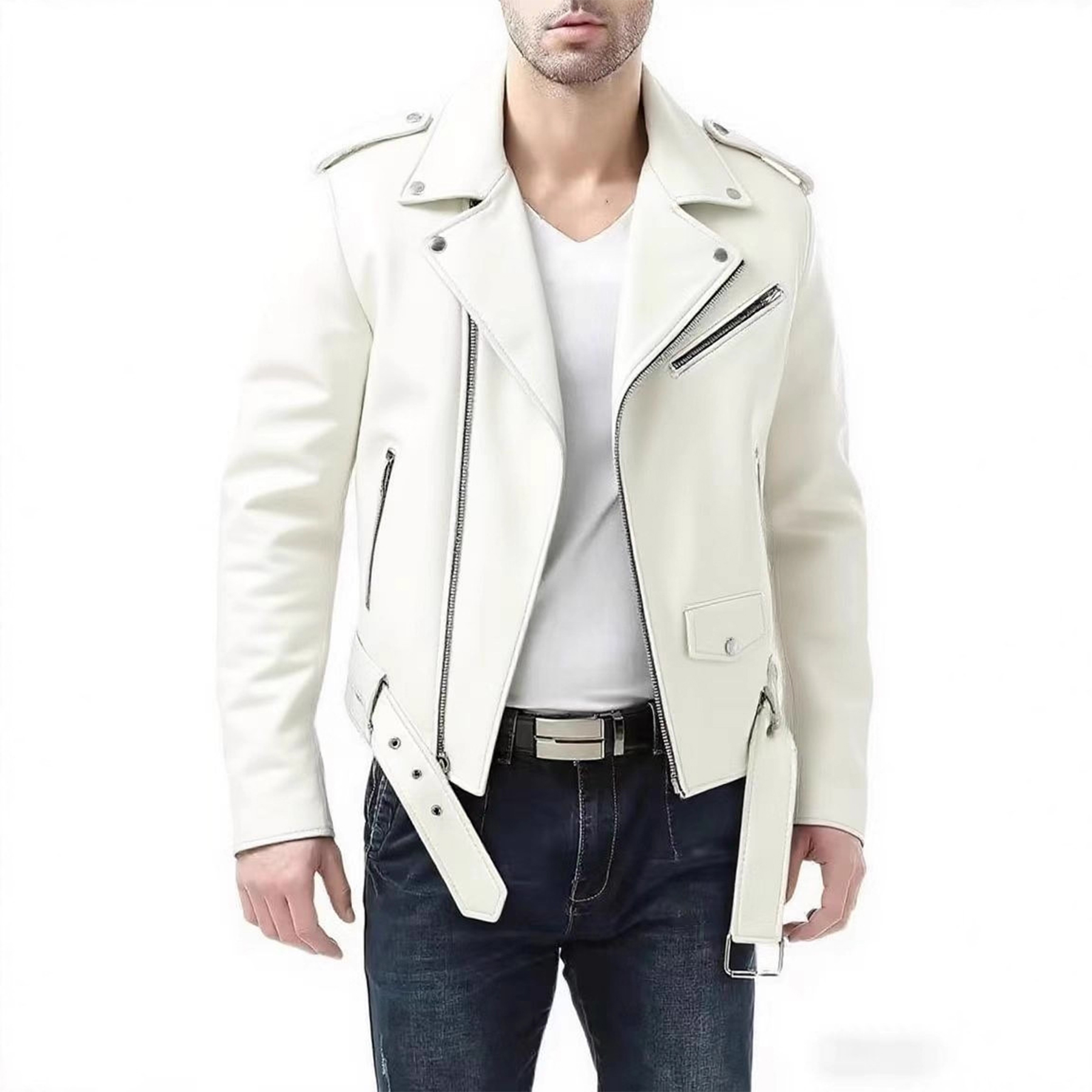 Men Faux Bomber Jacket 4