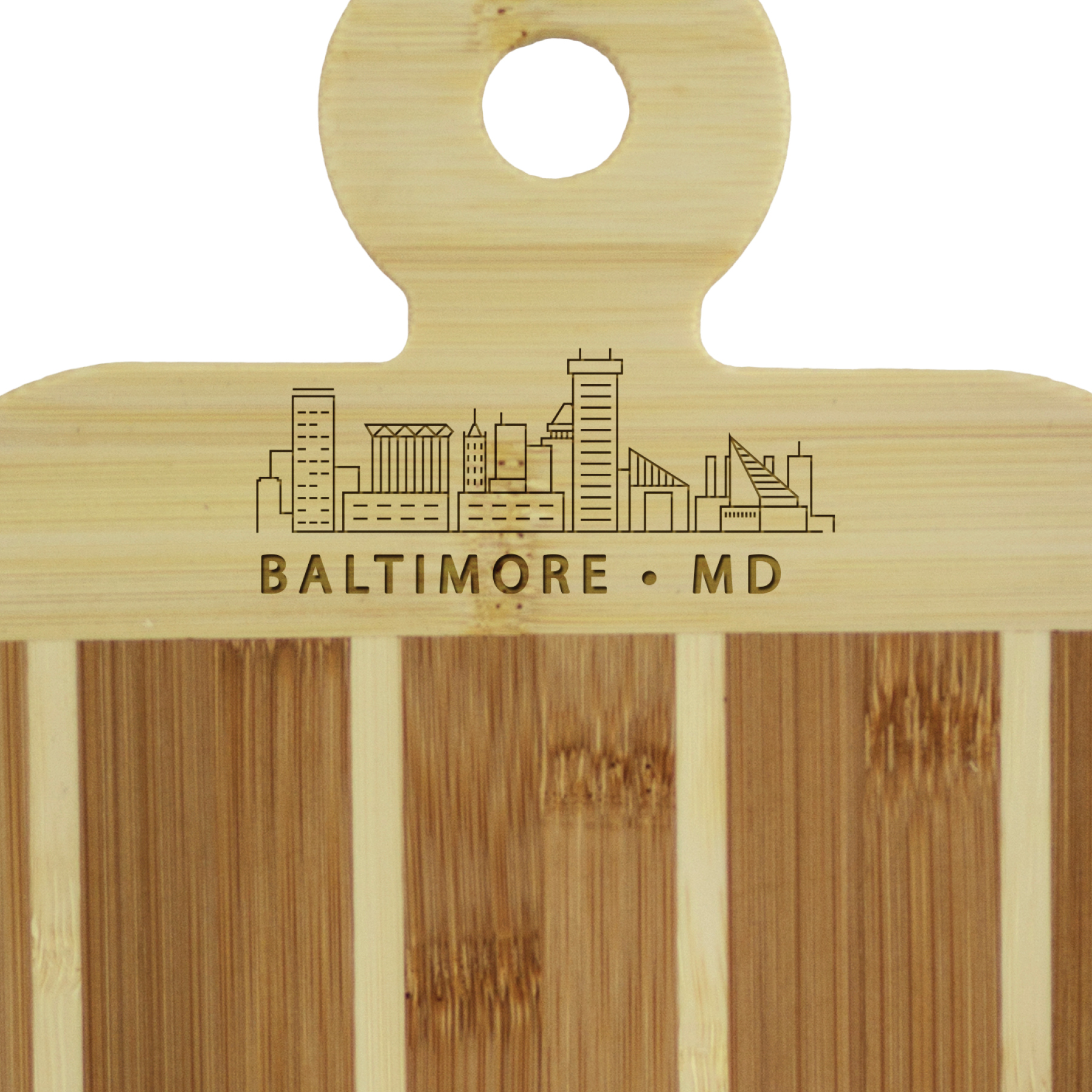 Striped Paddle City Skyline Board - Baltimore 4