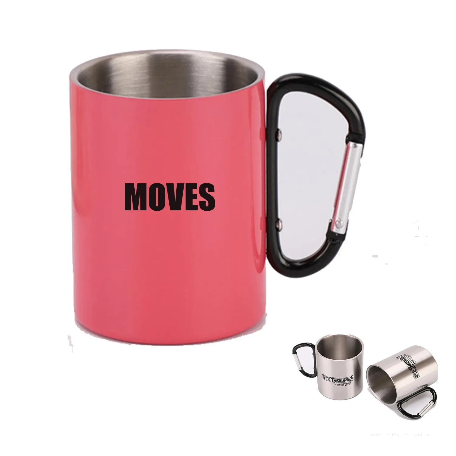 13 Oz Stainless Steel Coffee Mug With Carabiner Handle 2