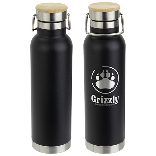 Cusano 22 oz Vacuum Insulated Stainless Steel Bottle with Bamboo Cap, custom water bottle with logo imprint 16