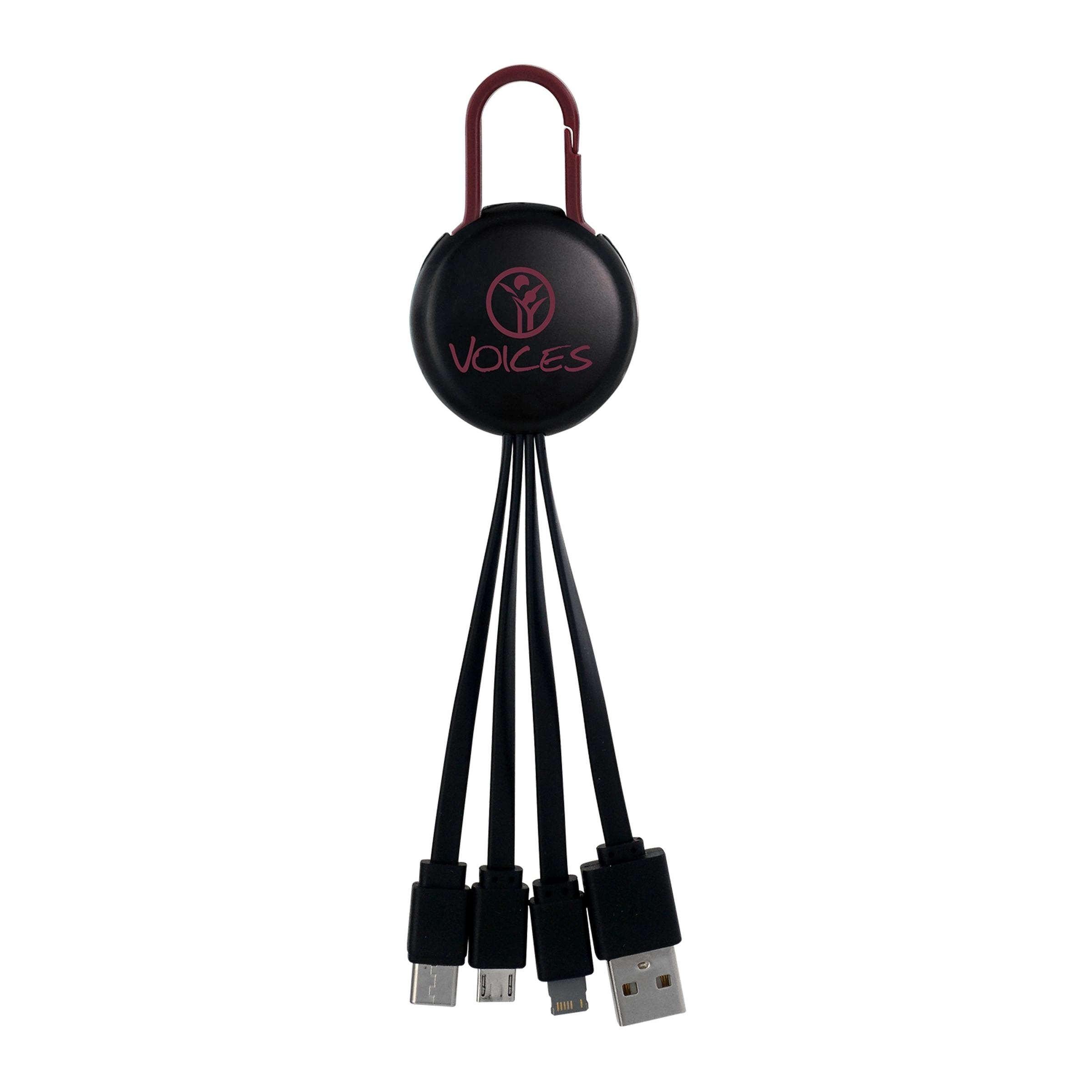 BLACK COLORFUL CLIP 3 IN 1 CHARGING CABLE 9
