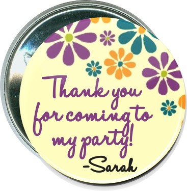 Thank you for coming to my party, Personalized Event Button 1
