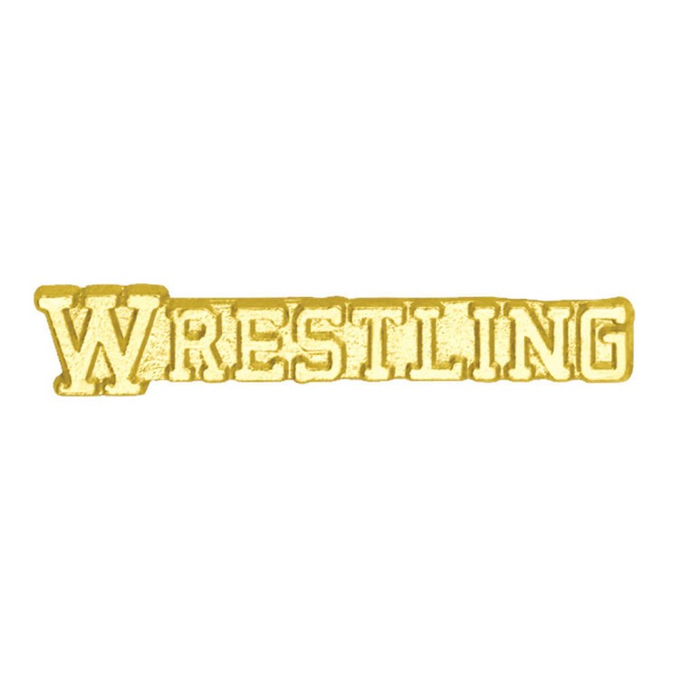 Wrestling Bright Gold Chenille Lapel Pin 1