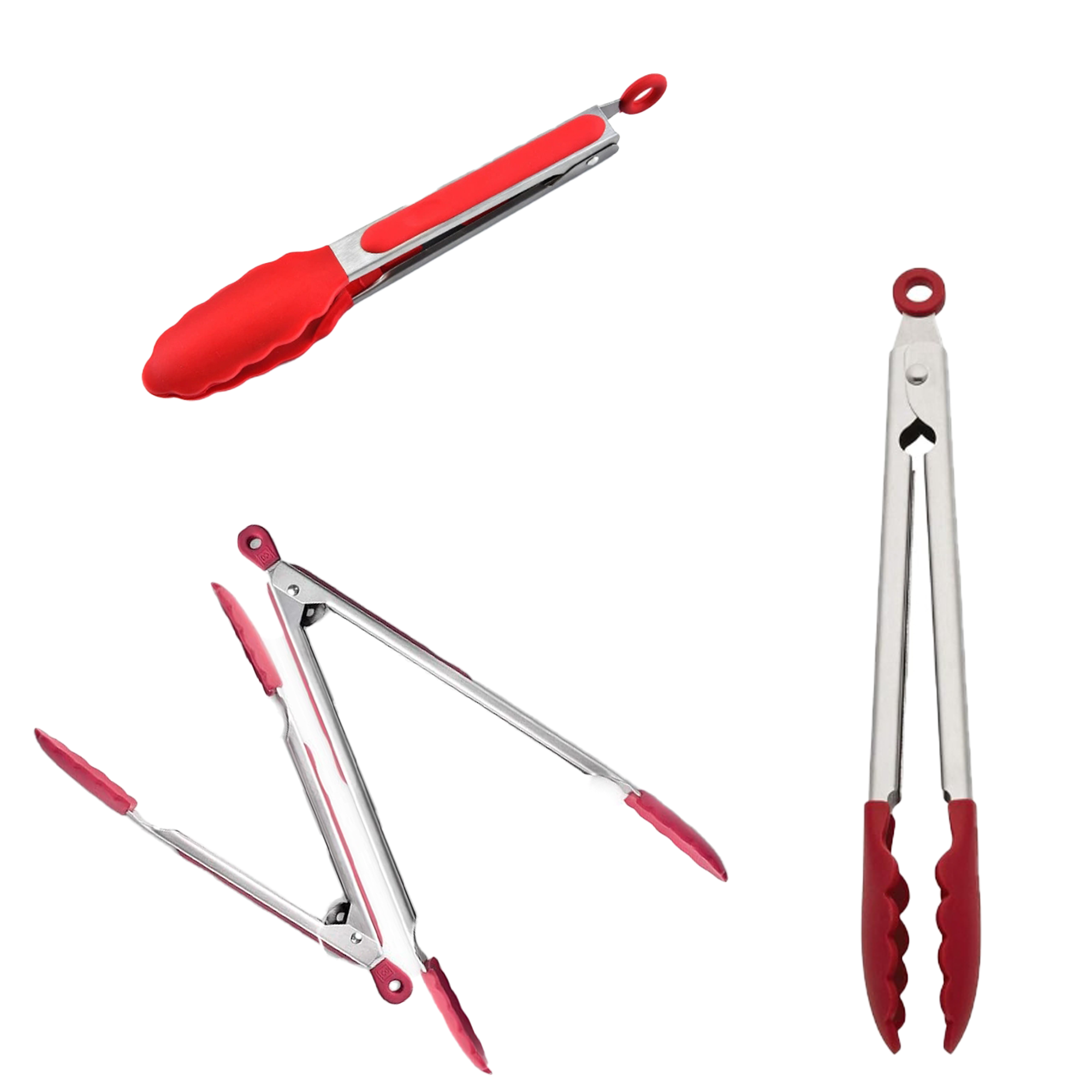 High-Temp Silicone Stainless Steel Tongs 2