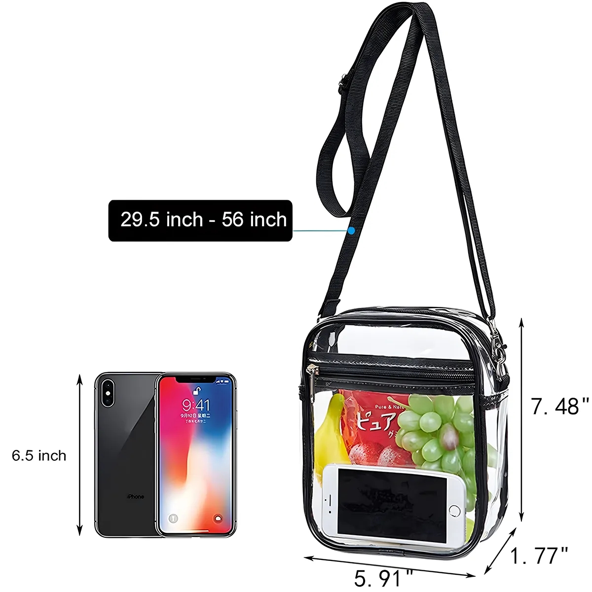Transparent Waterproof Shoulder Crossbody Storage Coin Purse 6