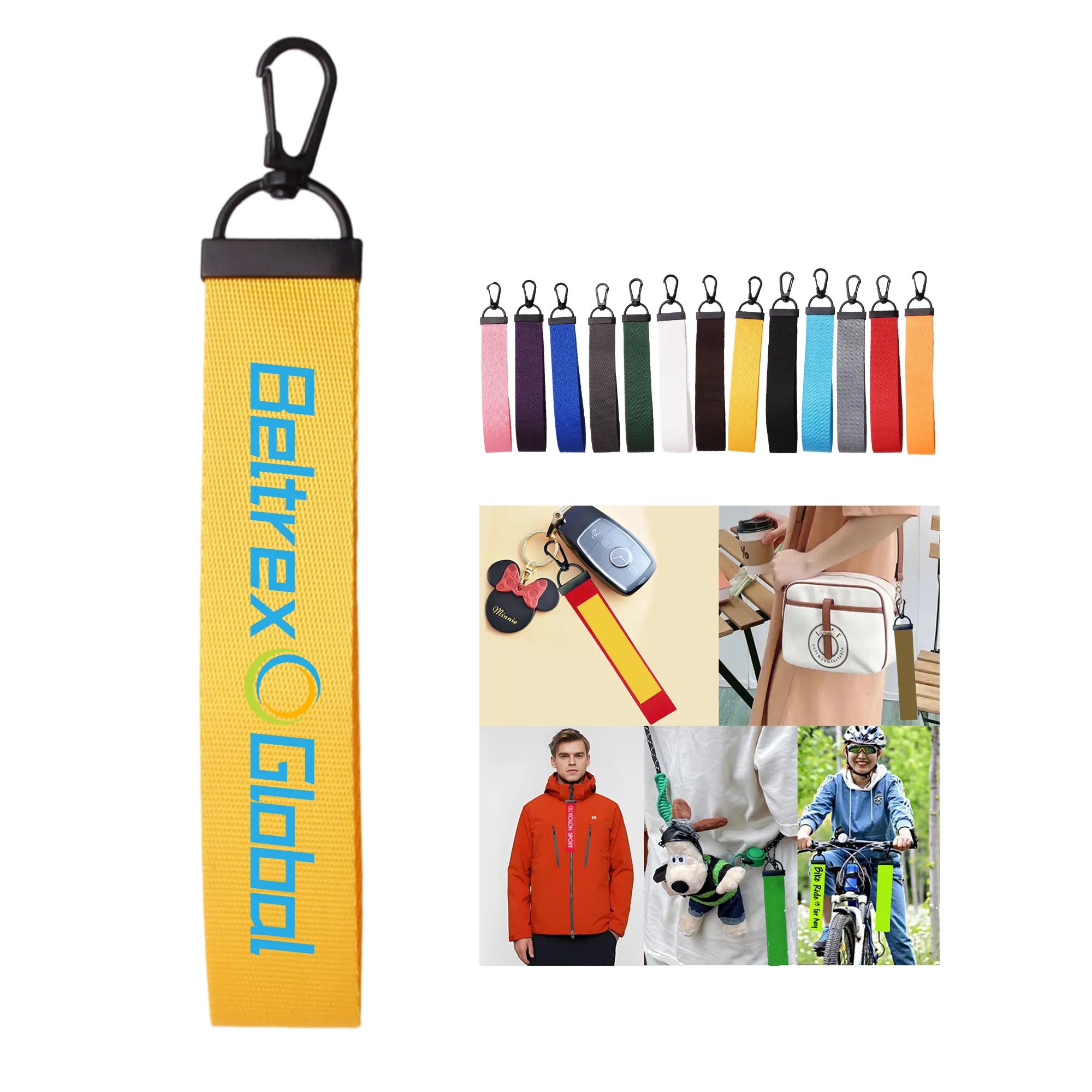 Solid Color Ribbon Keychain Lanyard for Promotion 12