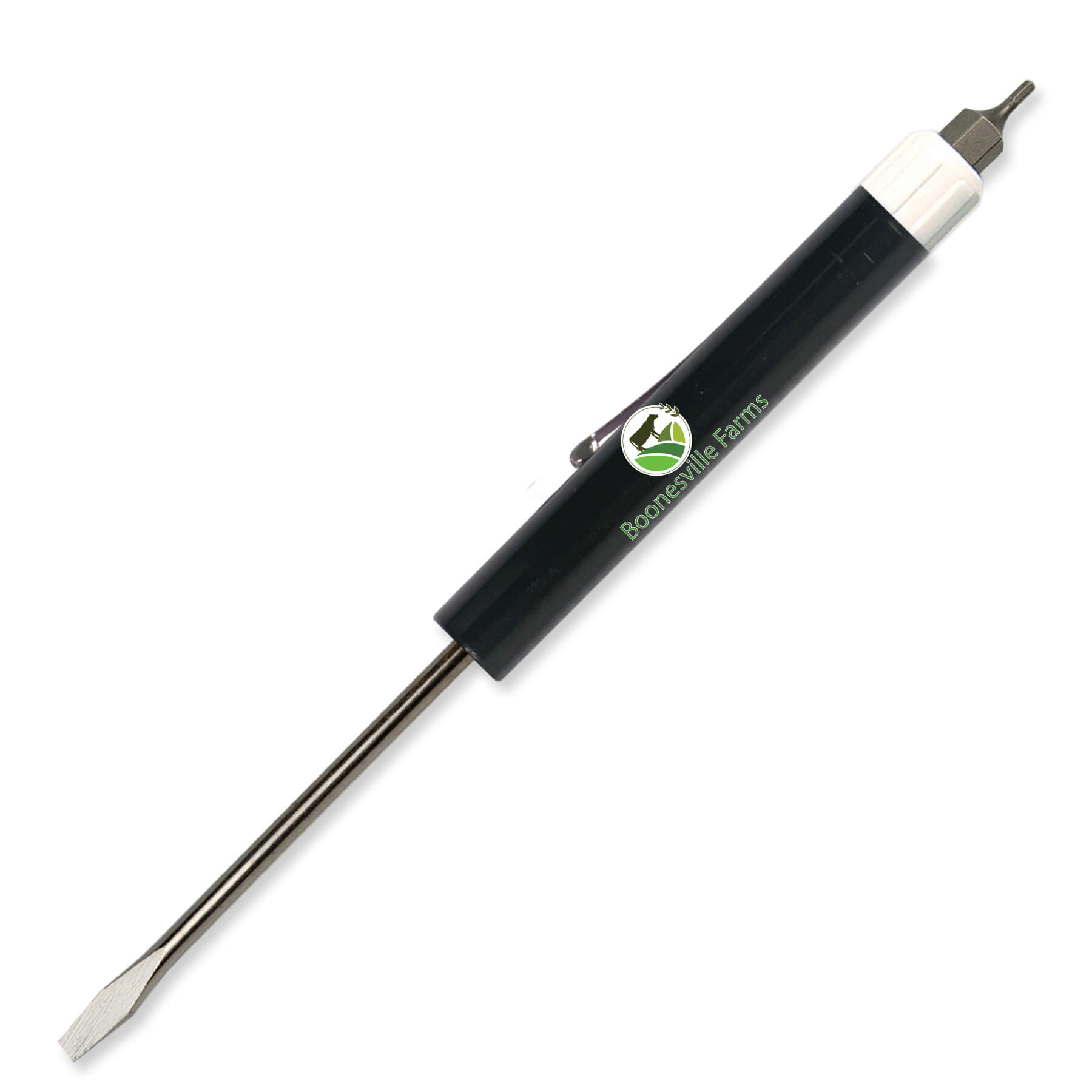 Pocket Screwdriver - 1/8" Flat Tip Blade w/Hex Bit Top 1