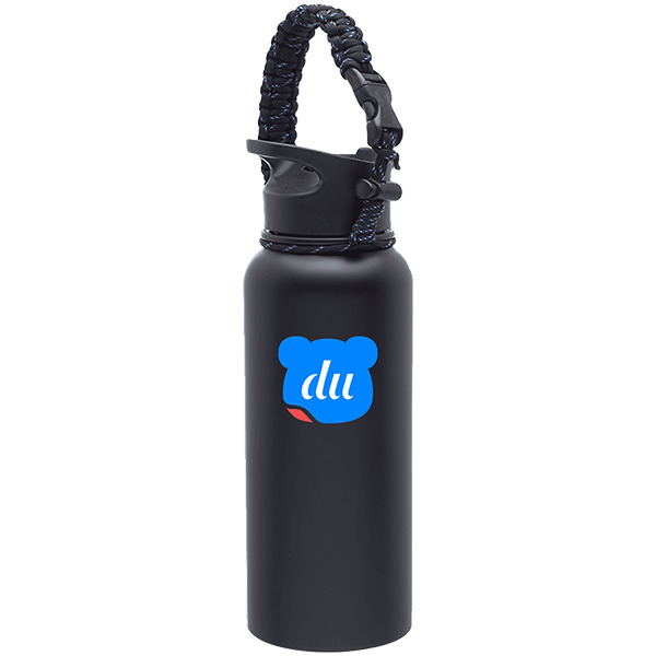 Strapped Stainless Steel Water Bottle - Double Wall, 34 oz. 8