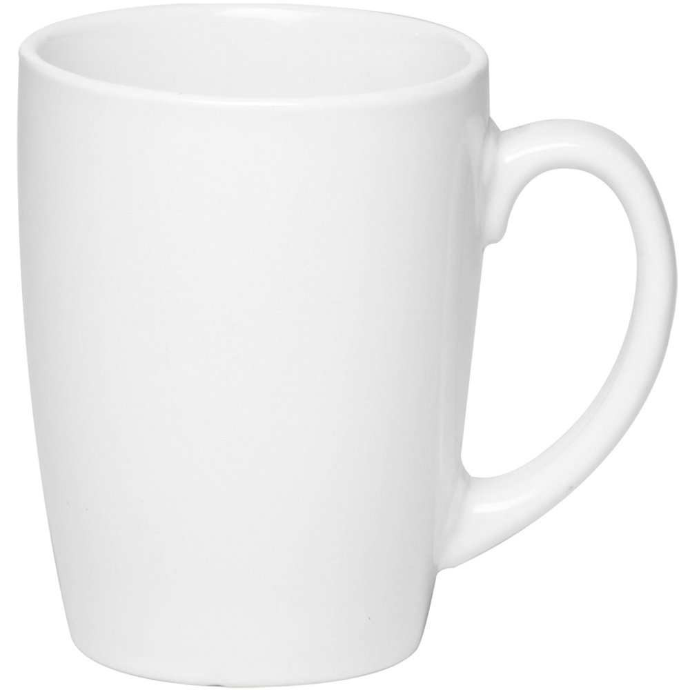 12 oz. Curved Java Coffee Mug - White 2