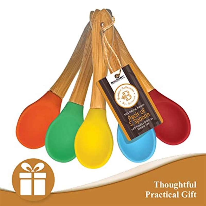 5.58" Silicone wooden spoon 7