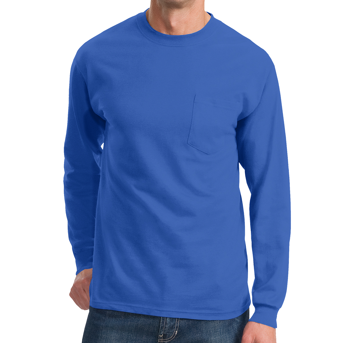 Port & Company® Tall Long Sleeve Essential Pocket Tee 25