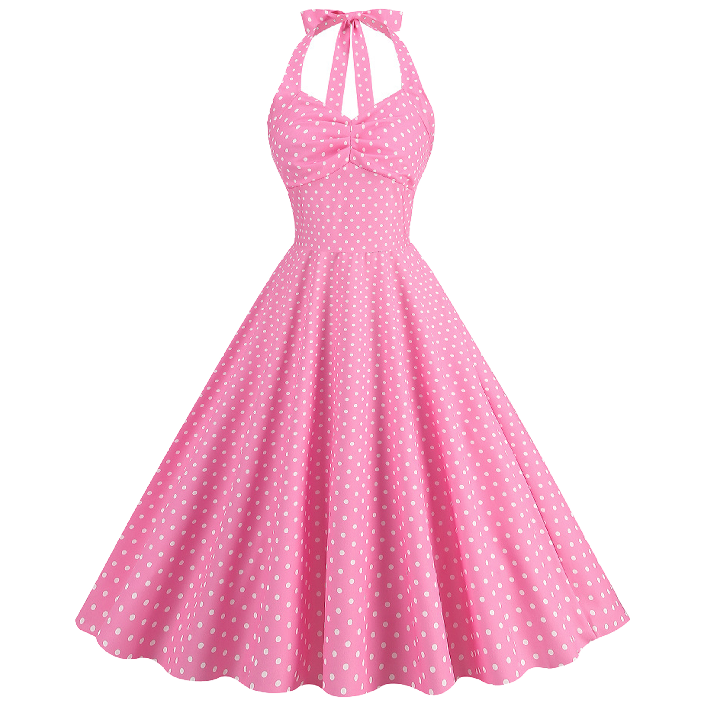 Polyester High Waisted Waist Cinched Neck Hanging Dress 10