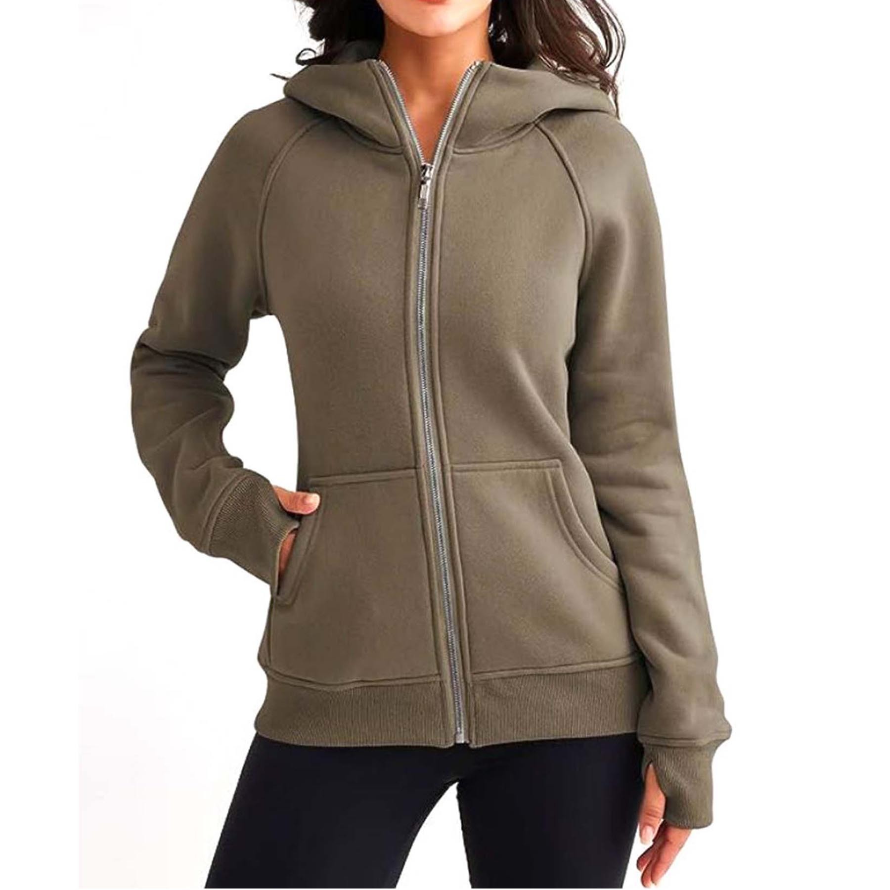 Women Zip Up Hoody Fleece Jacket 8