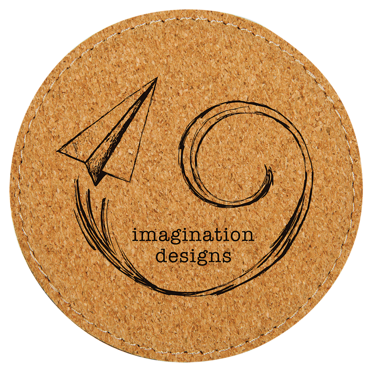 4" Round Cork Coaster with Stitching 5