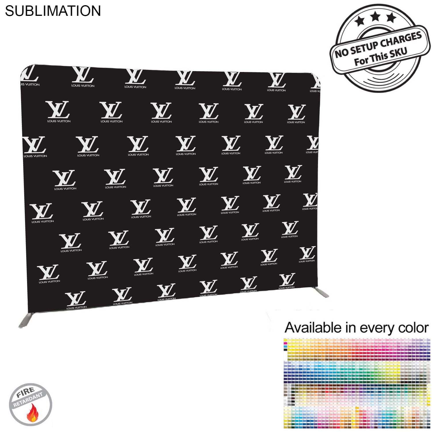 Step and Repeat 8'W x 8'H EuroFit Tension Fabric Straight Wall Display Kit, Double Sided Graphics 7