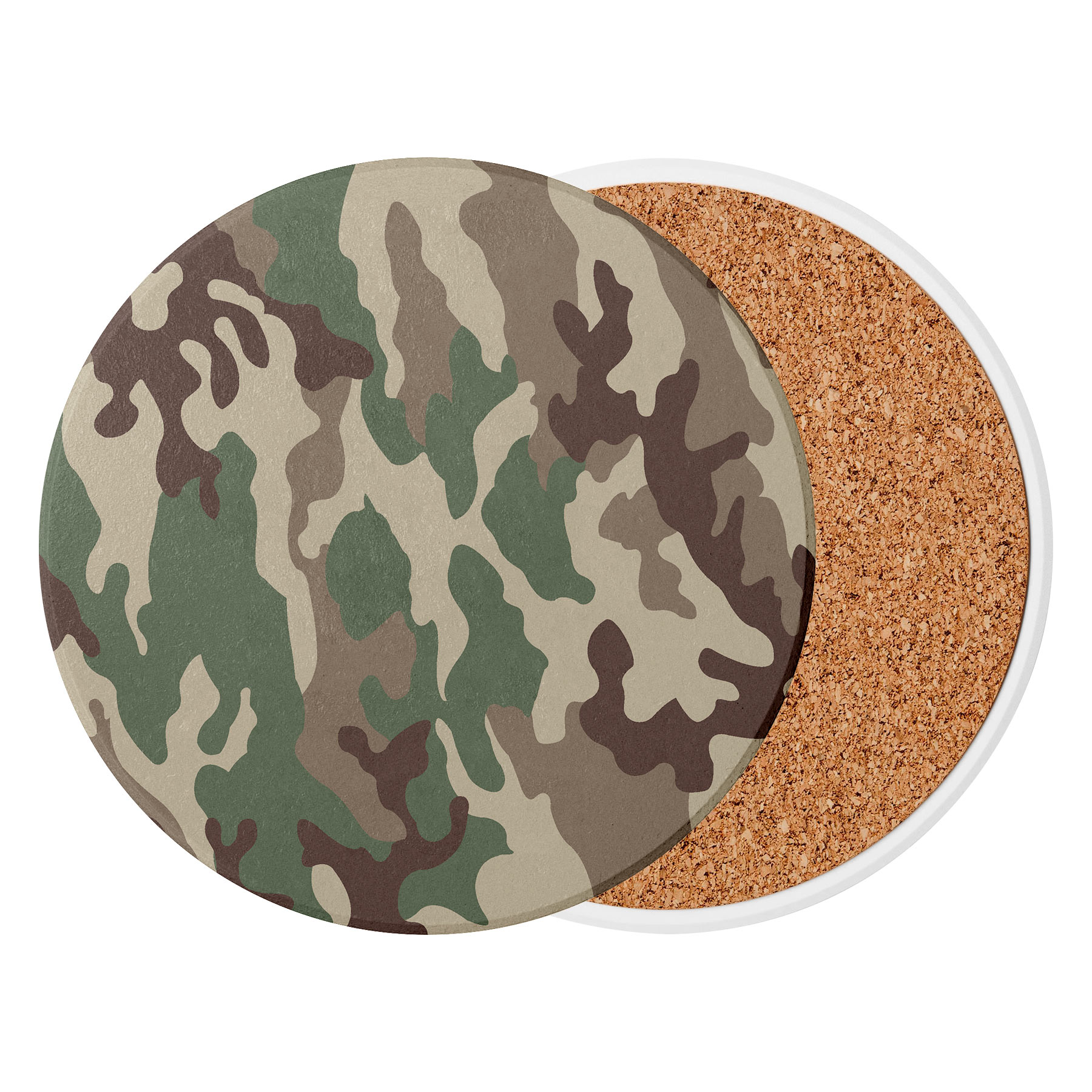 3.5'' Circular Ceramics Coaster With Cork Base 7