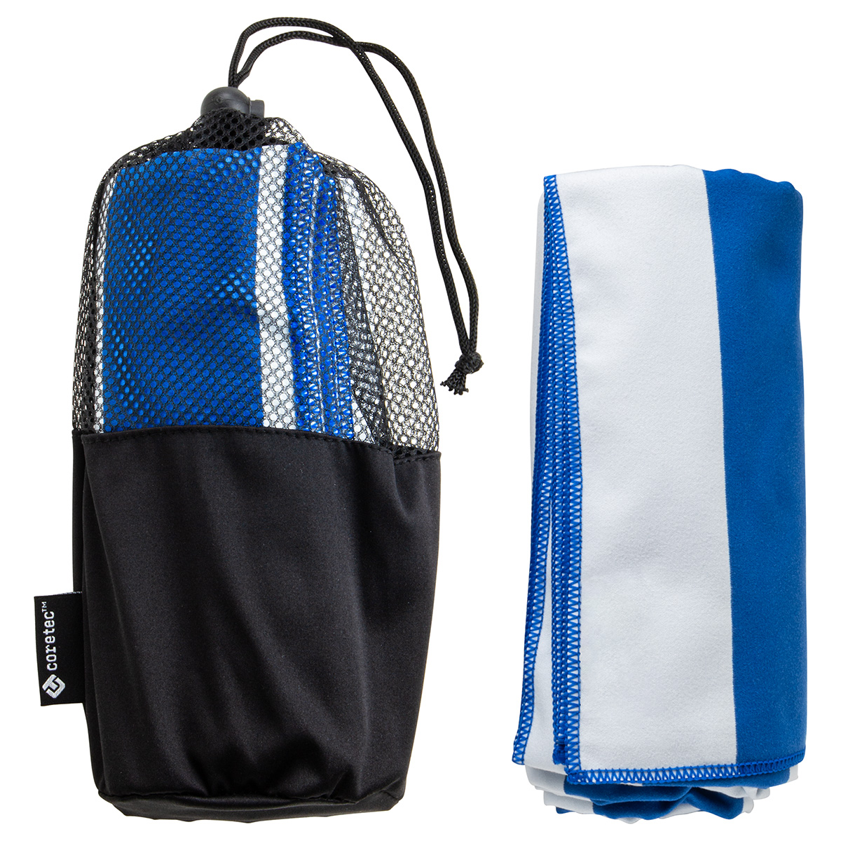 Sandpiper 30" x 60" Striped Microfiber Beach Towel with Net Carrying Pouch 4
