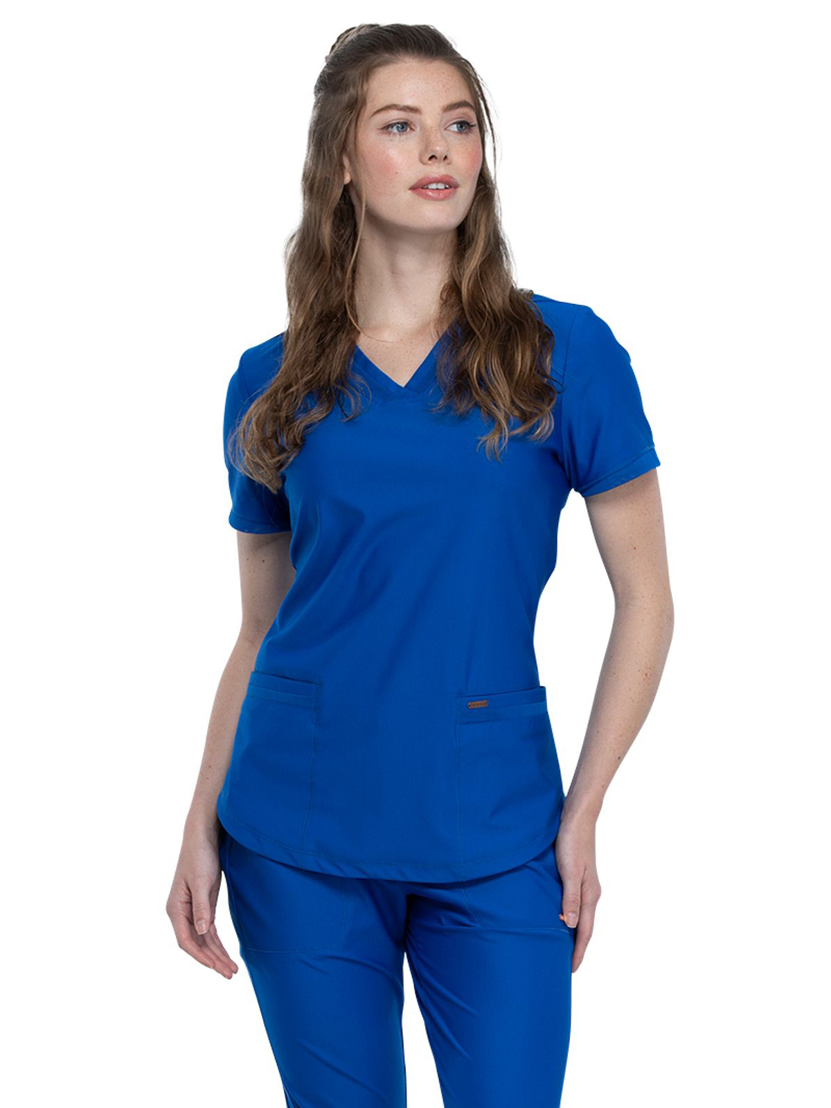 Cherokee - Form - Women's 2-Pocket Curved Hemline V-Neck Top 24