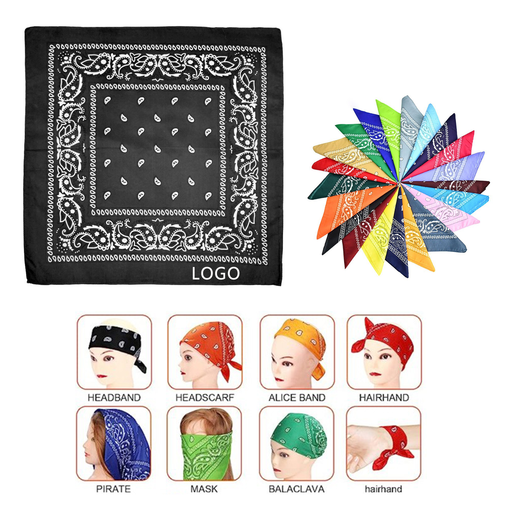 Cotton Paisley Bandana Hip-Hop Street Scarf 7