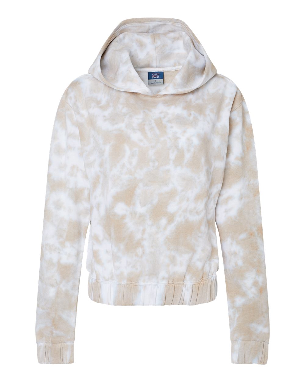Women's Sueded Fleece Tie-Dyed Crop Hooded Sweatshirt - W23718 10
