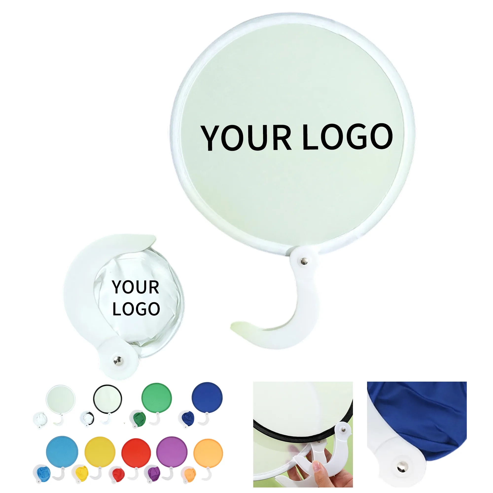 Round Folding Fan Practical for Travel or Events 10