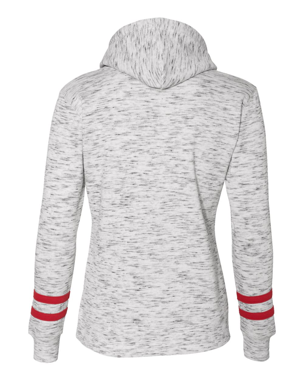 Women's Mélange Fleece Striped-Sleeve Hooded Sweatshirt - 8674 6