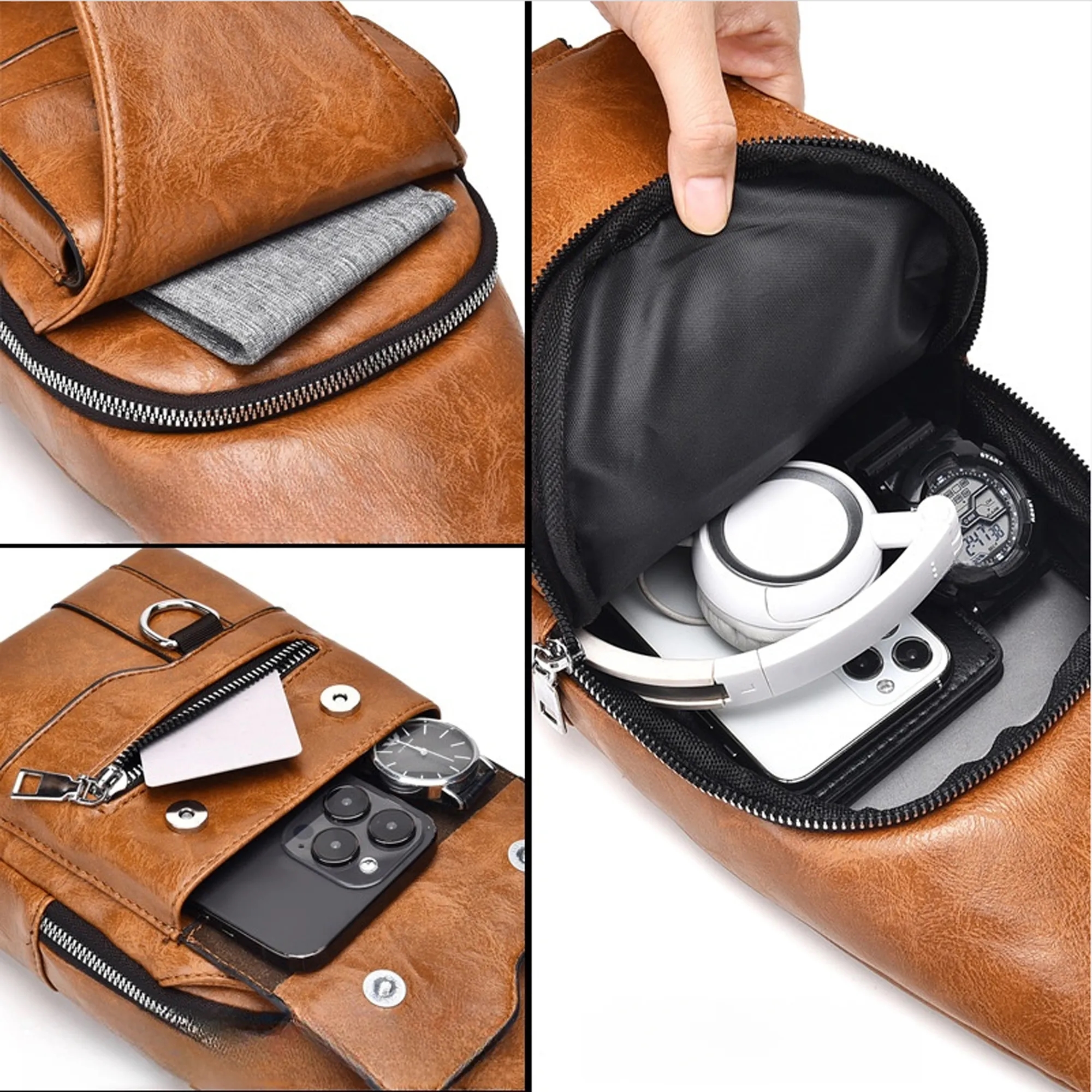 Large-Capacity Retro Versatile Crossbody Chest Bag 5