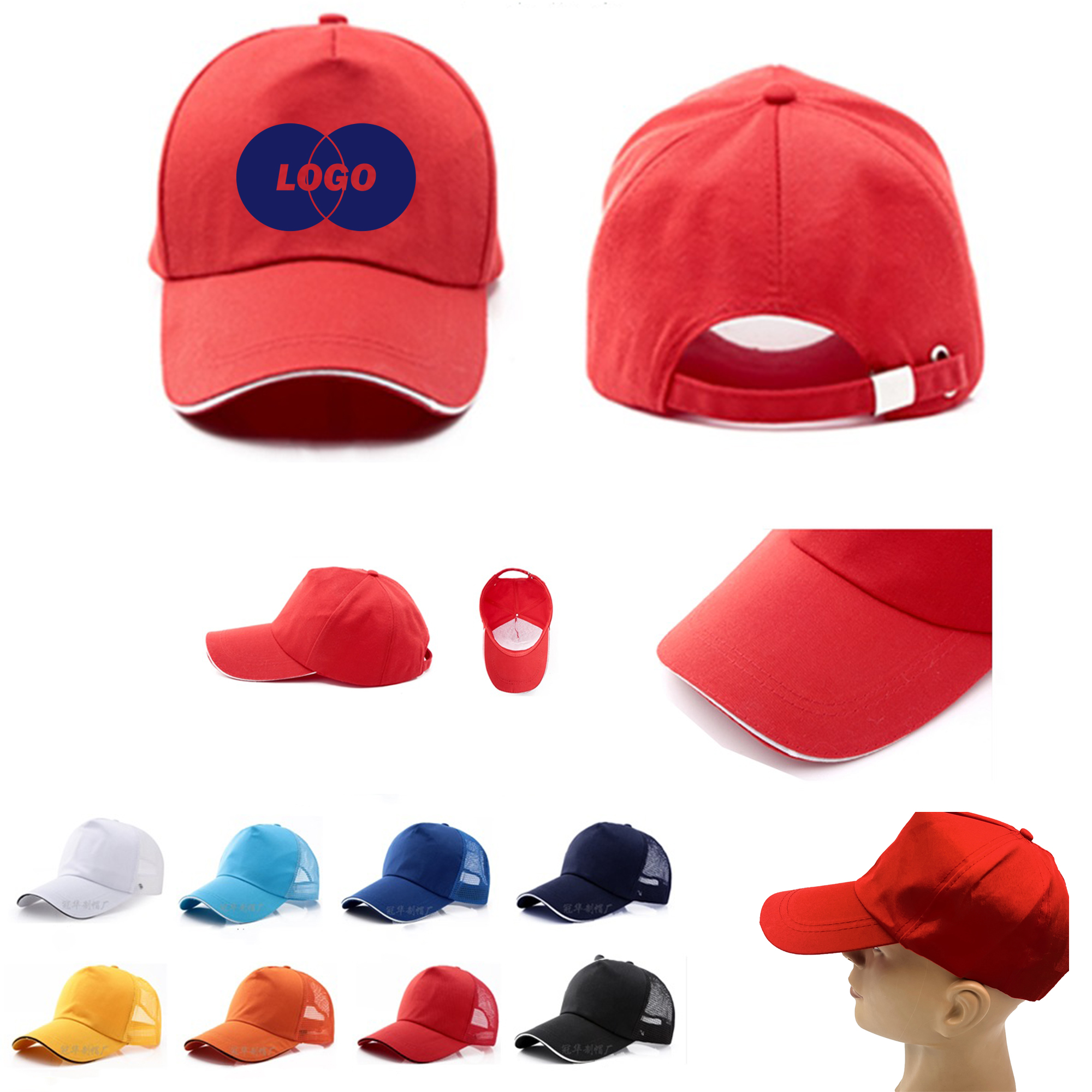 Adjustable 5-Panel Polyester Cap with Custom Logo 4